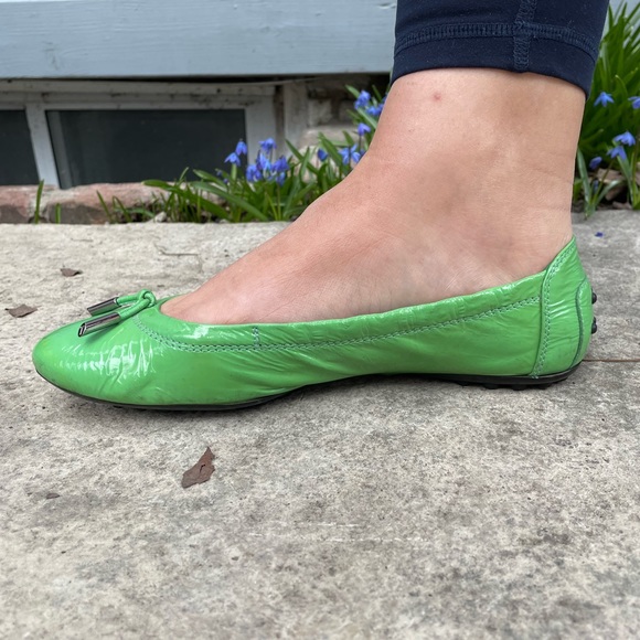 Tod’s Green Patent Leather ballerina flats, size 37 - Picture 6 of 10